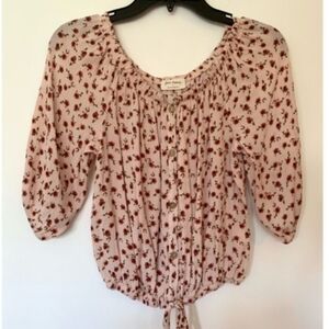 Free Kisses Pink Floral Top